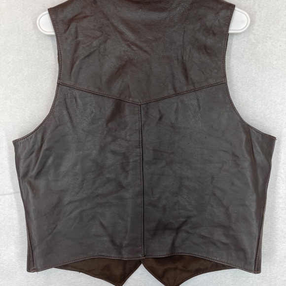 Vintage Fundamental Fashion Gino Leather Vest Euro Style Brown Men's Size 44 - Picture 8 of 13